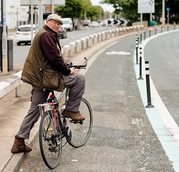 Andrew Gibson on a bike