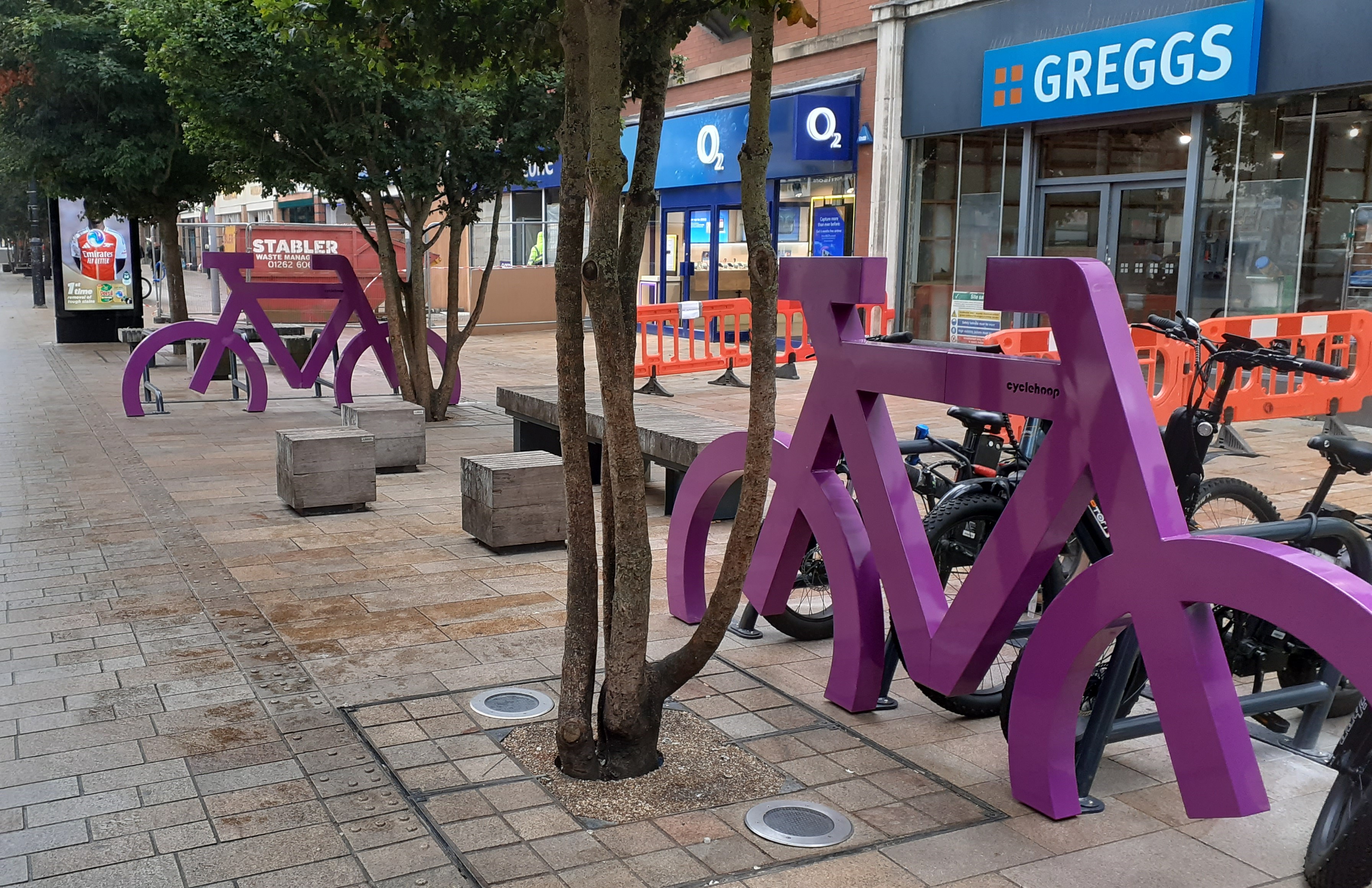 The new Cyclehoop bike ports that have been installed in Jameson Street.