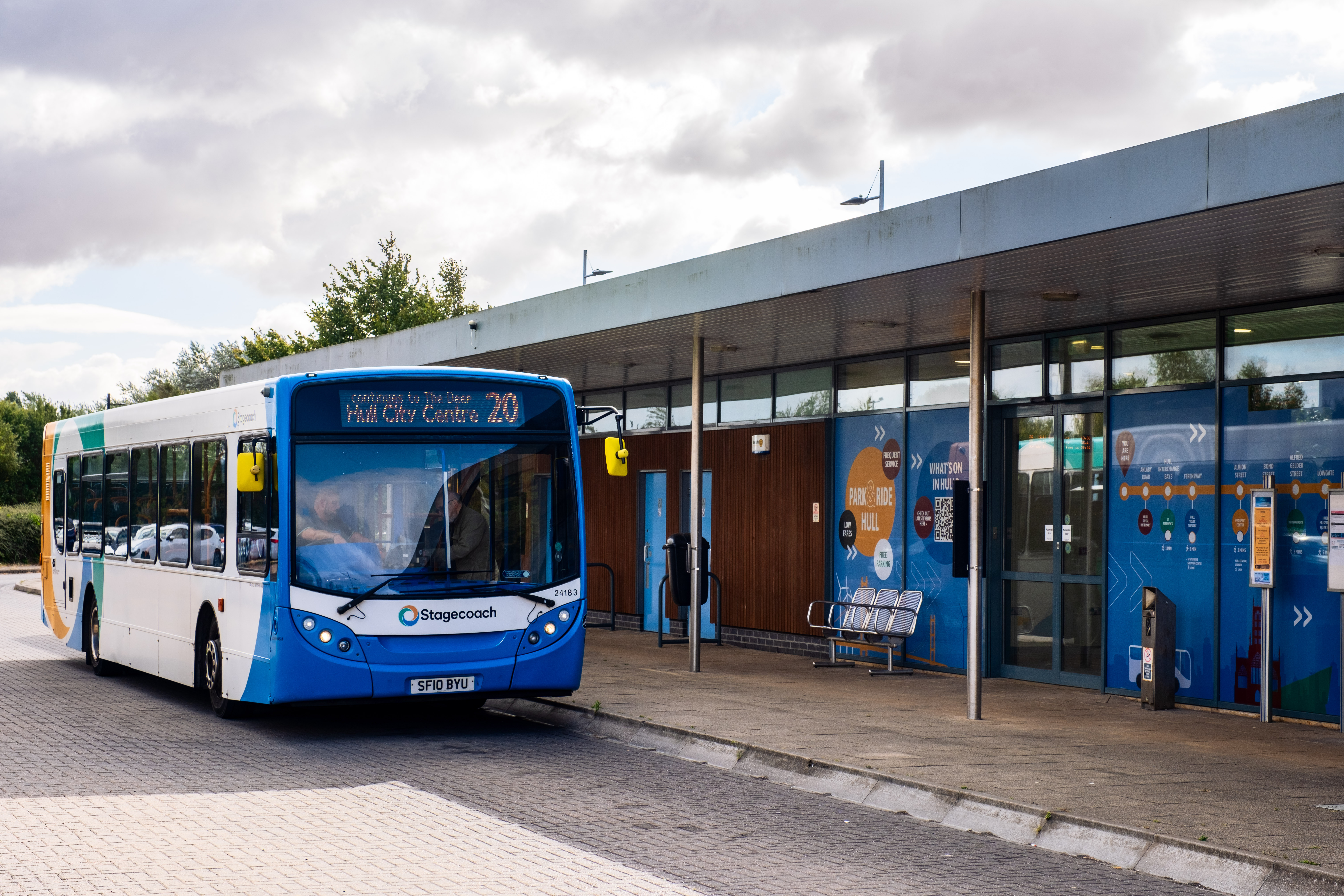 A Stagecoach bus at the Priory Park & Ride