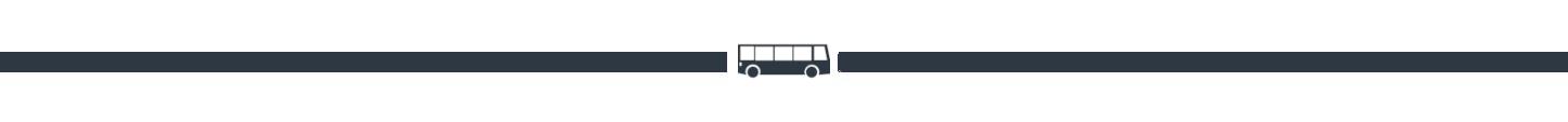 A simple black graphic of a bus as a line divider.