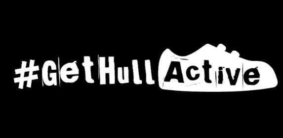 Get Hull Active black and white logo with a white shoe silhouette
